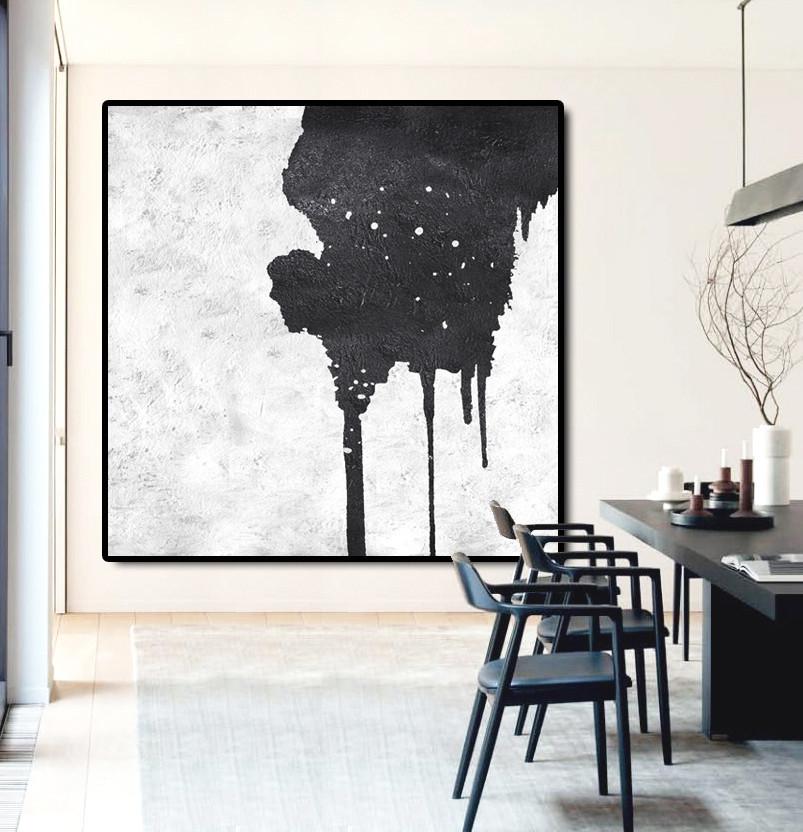 Minimal Black and White Painting #MN11A - Click Image to Close